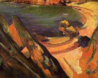 小溪，勒波尔杜 The creek, Le Pouldu (1889; France                     )，保罗·高更