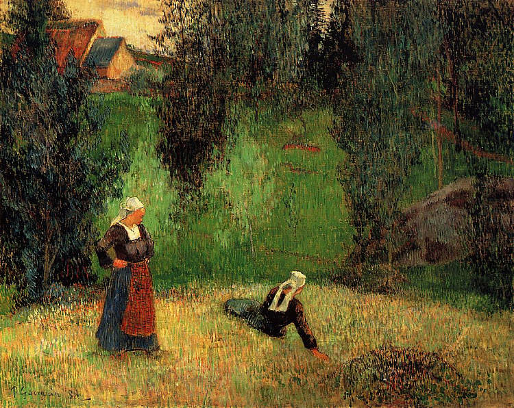 第一朵花 The first flowers (1888; Pont-aven,France  )，保罗·高更