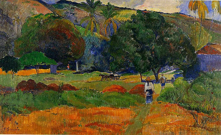 小山谷 The little valley (c.1891; French Polynesia  )，保罗·高更