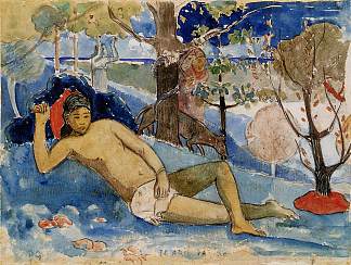 美女女王 The queen of beauty (c.1896; French Polynesia                     )，保罗·高更