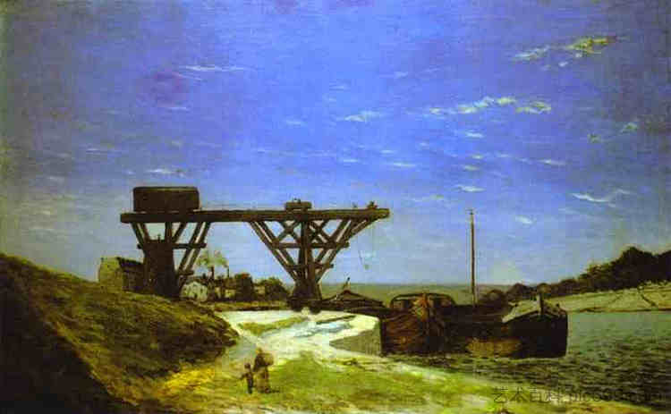 巴黎的塞纳河 The Seine in Paris (1875; Paris,France  )，保罗·高更