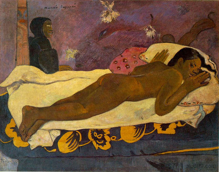 死神的凝视 The Spirit of the Dead Watches (1892; French Polynesia ),保罗·高更