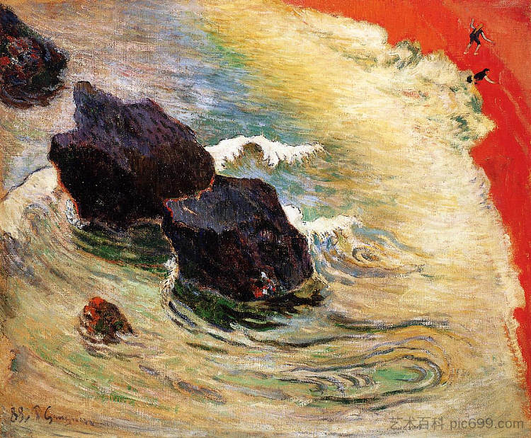 波浪 The wave (1888; Pont-aven,France  )，保罗·高更