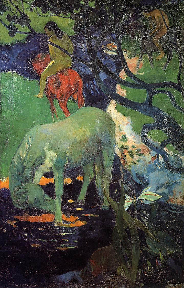白马 The White Horse (1898; Punaauia,French Polynesia ),保罗·高更