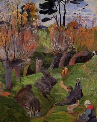 柳树 The willows (1889; France                     )，保罗·高更