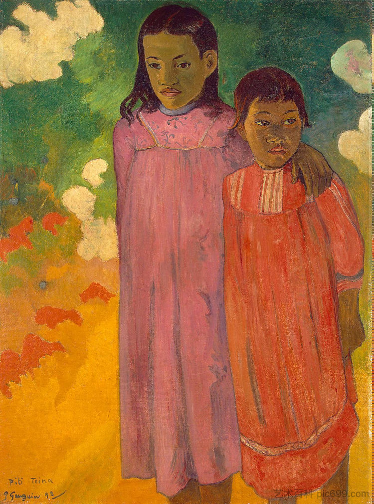 两姐妹 Two sisters (1892; French Polynesia  )，保罗·高更