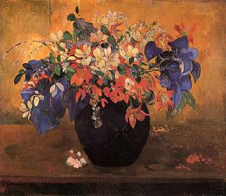 花瓶 Vase of flowers (1896; French Polynesia                     )，保罗·高更