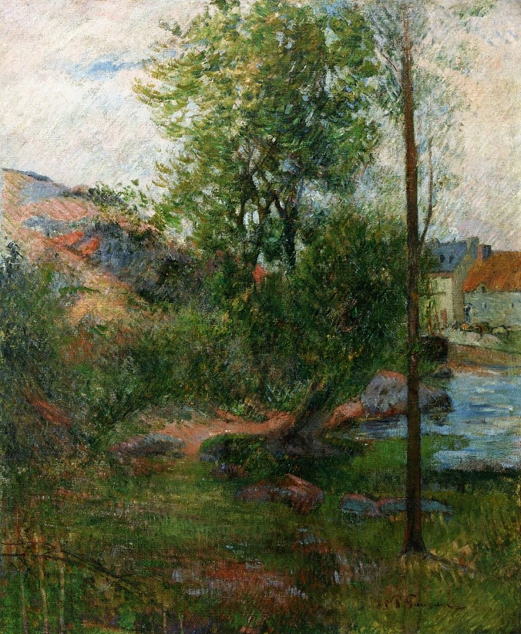 艾文的柳树 Willow by the Aven (1888; Pont-aven,France  )，保罗·高更