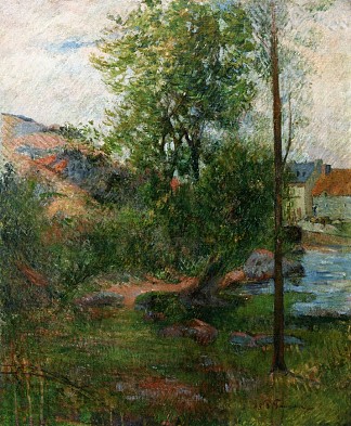 艾文的柳树 Willow by the Aven (1888; Pont-aven,France                     )，保罗·高更