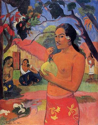 拿着水果的女人 Woman Holding a Fruit (1893; French Polynesia                     )，保罗·高更