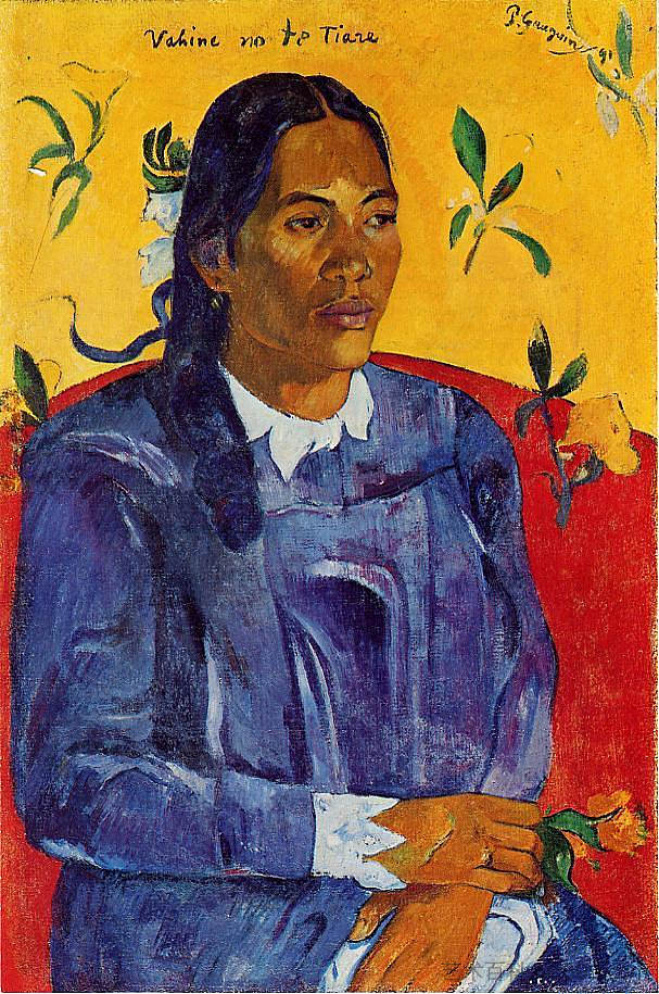 拿着花的女人 Woman with a Flower (1891; French Polynesia  )，保罗·高更