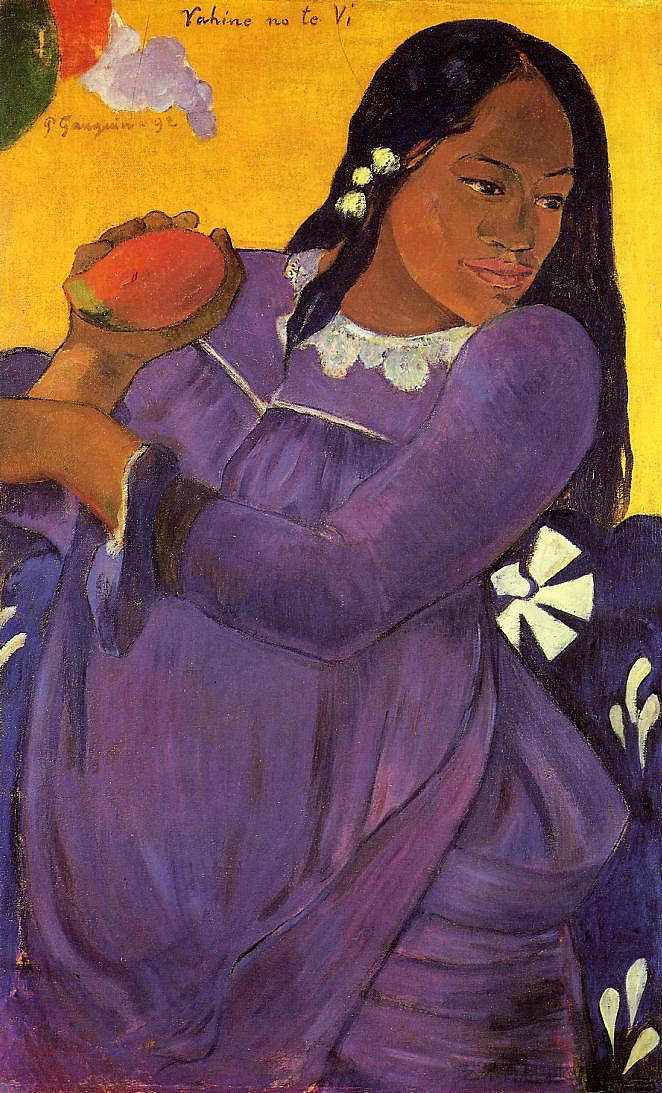 有芒果的女人 Woman with a Mango (1892; French Polynesia  )，保罗·高更