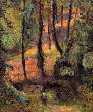 树木繁茂的小径 Wooded path (1884; France                     )，保罗·高更