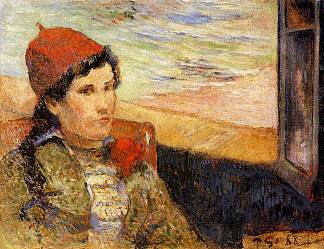 窗前的年轻女子 Young woman at the window (1888; France                     )，保罗·高更