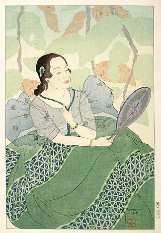 查莫罗女人的肖像 – 绿色 Portrait of a Chamorro Woman – Green (1934)，保罗贾克勒