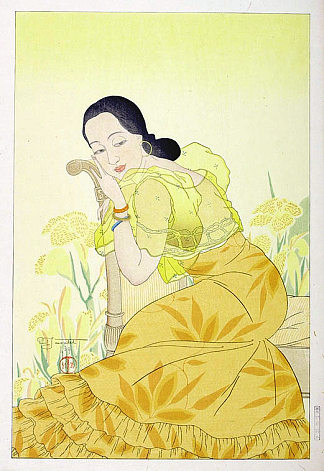 查莫罗女人的肖像 – 黄色 Portrait of a Chamorro Woman – Yellow (1934)，保罗贾克勒