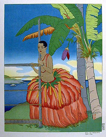 在香蕉树下。托米尔， 叶 Sous Les Bananiers. Tomil, Yap (1948)，保罗贾克勒