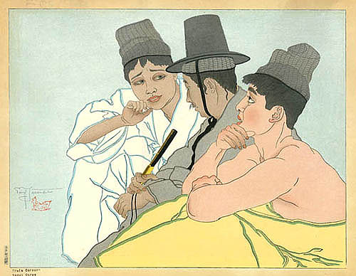 三核。韩国首尔 Trois Coreens. Seoul, Coree (1935)，保罗贾克勒