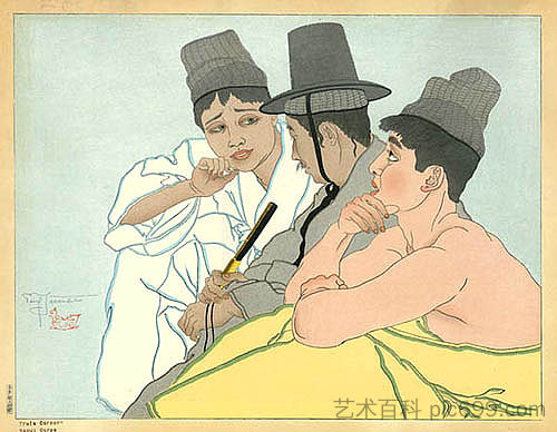 三核。韩国首尔 Trois Coreens. Seoul, Coree (1935)，保罗贾克勒