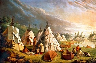 美洲原住民营地 Native American encampment (c.1845)，费奥多尔·索伦采夫