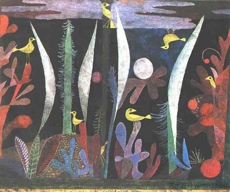 黄鸟景观 Landscape with Yellow Birds (1923)，保罗·克利