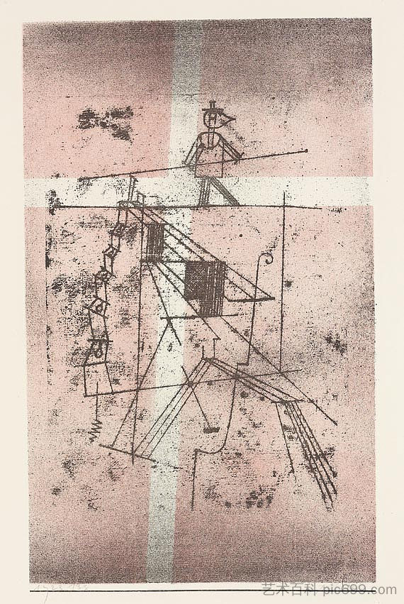 绳舞者 Rope dancer (1923)，保罗·克利