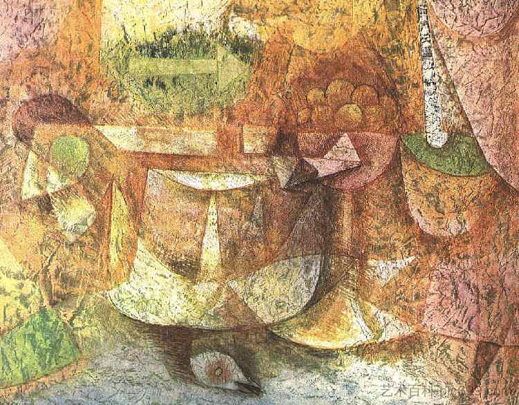 鸽子静物 Still Life with Dove (1931)，保罗·克利