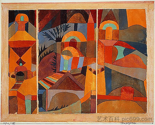 圣殿花园 Temple Gardens (1920),保罗·克利