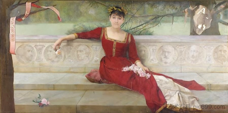 珍妮-奥雷利-莫德斯特·勒梅尔的肖像 Portrait De Jeanne-aurélie-modeste Lemerre (1895)，保罗·勒鲁瓦