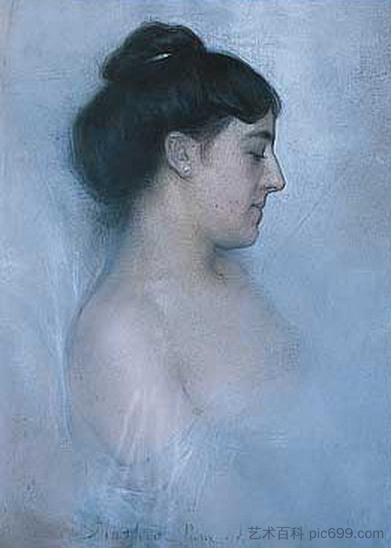 女人的肖像 Portrait of Woman (1898)，保罗马蒂奥波洛斯