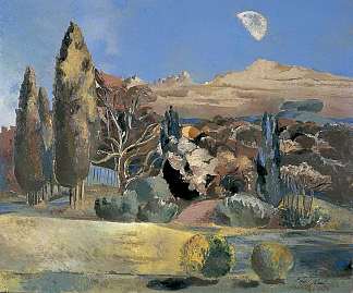 月球第一季度的景观 Landscape of the Moon’s First Quarter (1943)，保罗·纳什