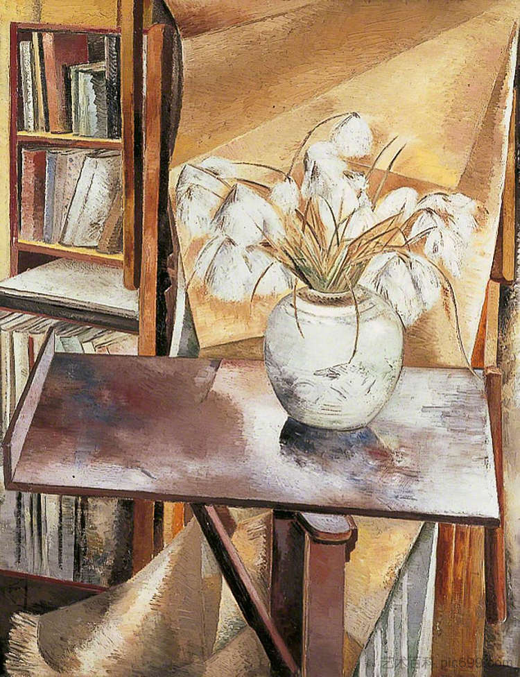 静物与沼泽棉 Still Life with Bog Cotton (1927)，保罗·纳什