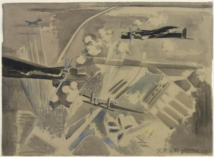 目标区域,惠特利轰炸机在柏林上空 Target Area, Whitley Bombers over Berlin (1940),保罗·纳什