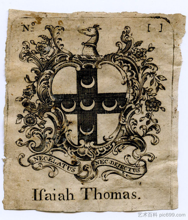 以赛亚·托马斯书版 Isaiah Thomas Bookplate (1769)，保罗·列维尔