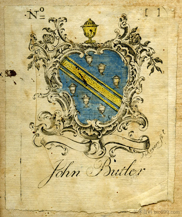 约翰·巴特勒书版 John Butler Bookplate，保罗·列维尔