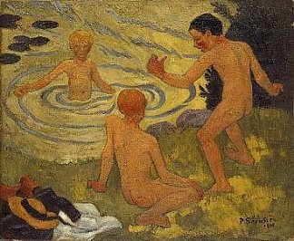 河岸上的男孩 Boys on a River Bank (1906; France                     )，保罗·塞律西埃