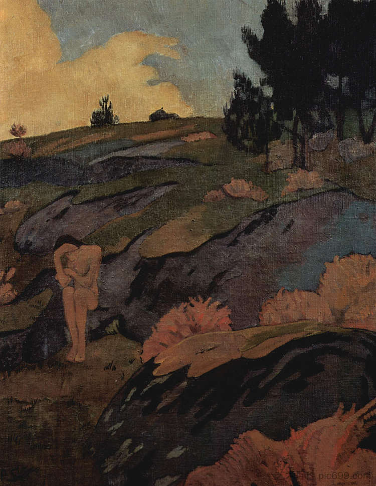 忧郁症,或布列塔尼夏娃 Melancholia, or Breton Eve (c.1890; Le Pouldu,France ),保罗·塞律西埃