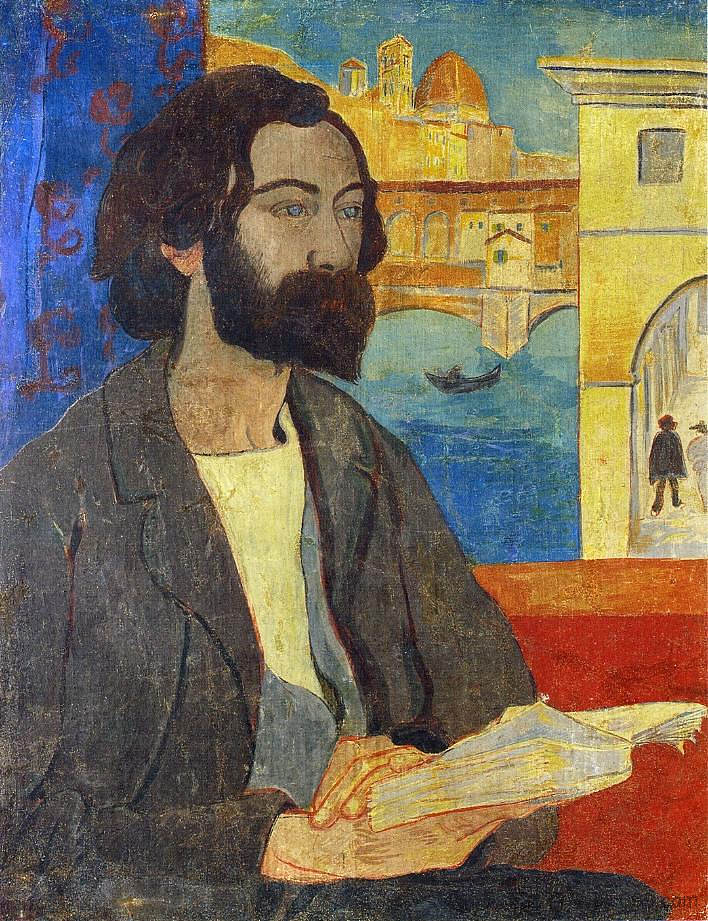 埃米尔·伯纳德在佛罗伦萨的肖像 Portrait of Emile Bernard at Florence (1893; Sainte-florence,France ),保罗·塞律西埃
