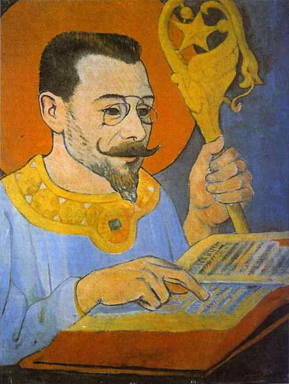 打扮成先知的保罗·兰森的肖像 Portrait of Paul Ranson Dressed as a Prophet (1890; France  )，保罗·塞律西埃