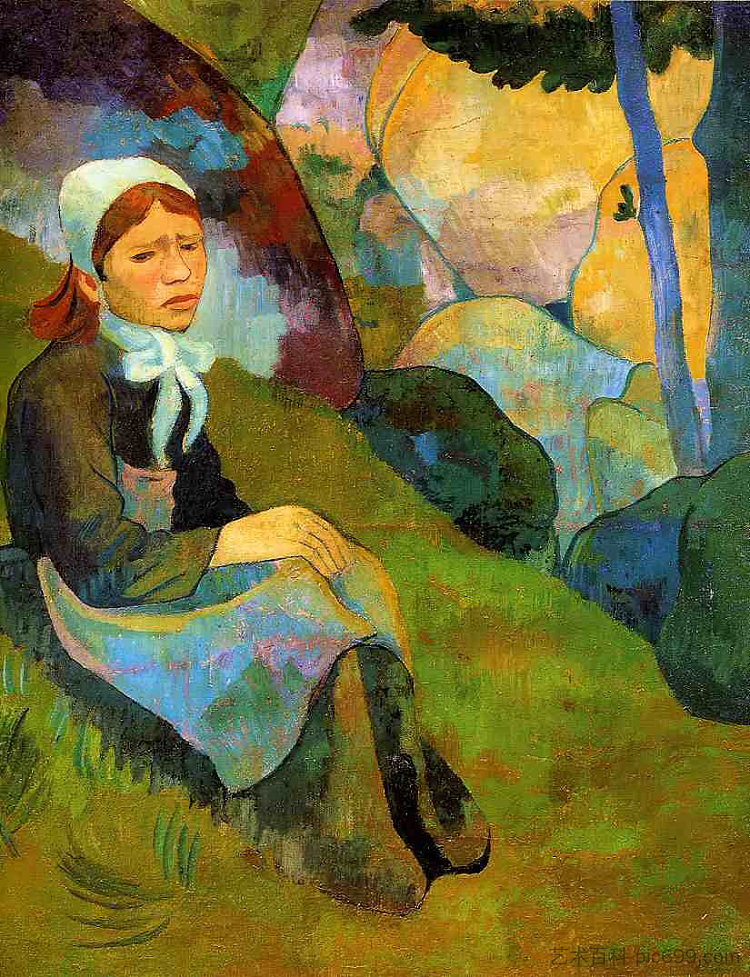 孤独,胡尔山羊景观 Solitude, Huelgoat Landscape (c.1892; Huelgoat,France ),保罗·塞律西埃