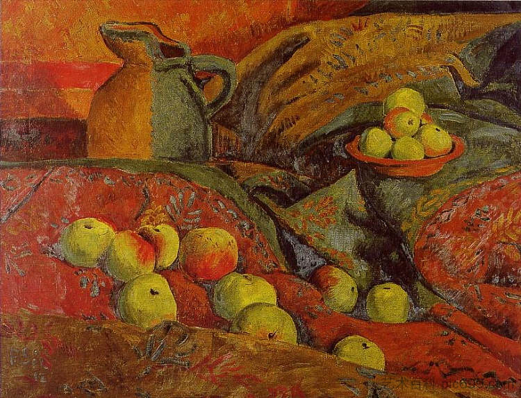 静物与苹果和水壶 Still life with apples and jug (1912; France  )，保罗·塞律西埃