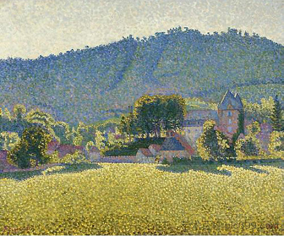 康布拉特和塞雷山谷 Comblat and the valley of the Cere (1887)，保罗·西涅克