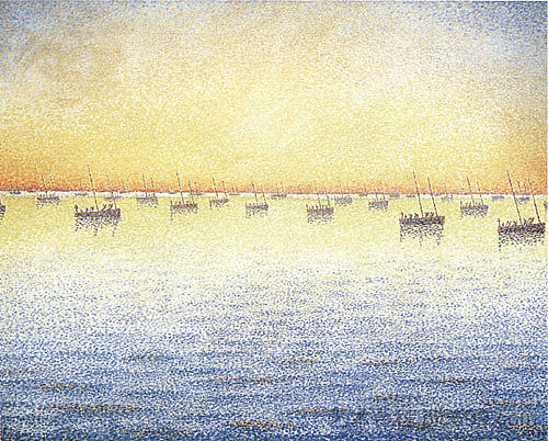 日落，沙丁鱼钓鱼。阿德吉奥 Setting Sun. Sardine Fishing. Adagio (1891)，保罗·西涅克