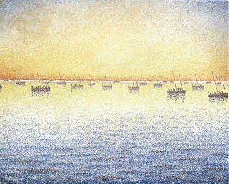 日落，沙丁鱼钓鱼。阿德吉奥 Setting Sun. Sardine Fishing. Adagio (1891)，保罗·西涅克