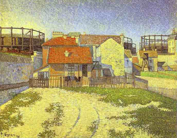 克利希的气计 Gasometers at Clichy (1886)，保罗·西涅克