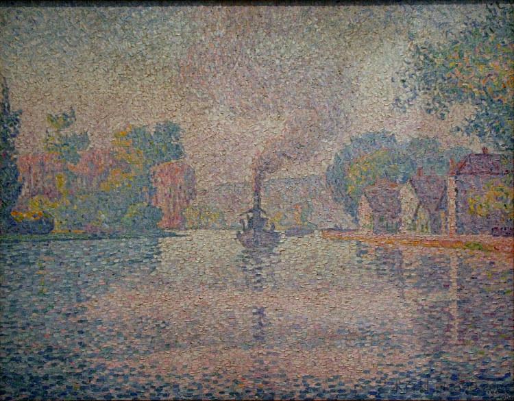 塞纳河上的燕子轮船 L'Hirondelle Steamer on the Seine (1901)，保罗·西涅克