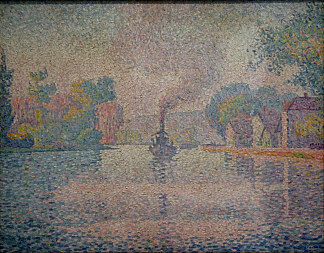 塞纳河上的燕子轮船 L’Hirondelle Steamer on the Seine (1901)，保罗·西涅克