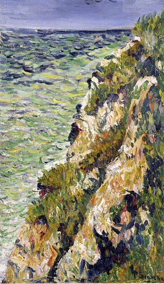 贝辛港，悬崖 Port en Bessin, a Cliff (1883)，保罗·西涅克