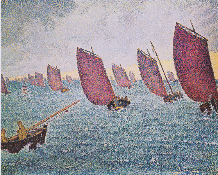 康卡尔诺帆船赛 Regatta in Concarneau (1891)，保罗·西涅克