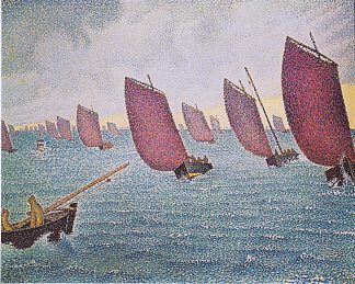康卡尔诺帆船赛 Regatta in Concarneau (1891)，保罗·西涅克